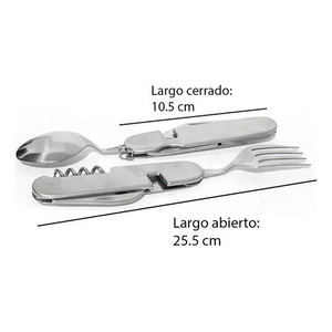 Set di utensili da campeggio - Posate staccabili 8-in-1 Wallis con manico in metallo - Product Image 3