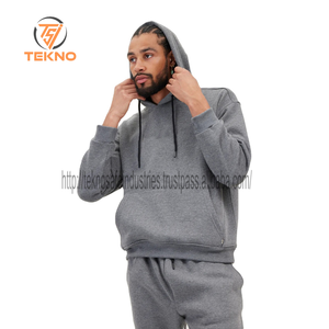 Vente en gros nouvelle mode hommes automne hiver sweats à capuche rue manches longues lâche couleur unie décontracté polaire hauts sweats à capuche blancs thermique - Product Image 2