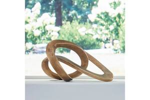 Sculpture de noeud abstrait en laiton antique Art moderne en métal poli pour Accent de décoration intérieure pour salon ou bureau - Product Image 5