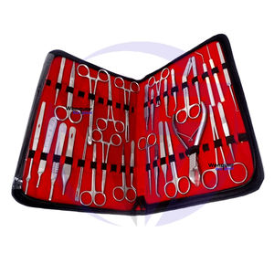 30-Piece Veterinary Surgical Instrument Set Stainless Steel Hemostats Scissors Needle Forceps Scalpel Handles <b>Zipper</b> Case - Product Image 3