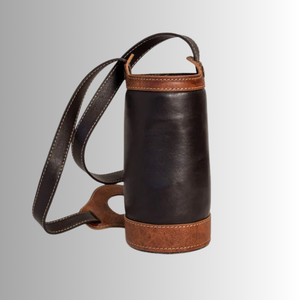 Bolsa de vino de cuero de una sola botella de primera calidad Portavasos de vino de cuero genuino elegante con asa Ideal para regalar viajes y almacenamiento - Product Image 2