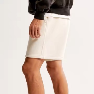 2025 Custom Made Logo Solid Color Blank Relaxed Fit Comfortable Cotton Polyester Casual High Waisted <b>Fleece</b> <b>Shorts</b> - Product Image 4