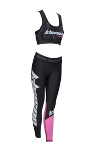 Conjunto Deportivo KHASON para Mujer, Ecológico, de Spandex/Nylon, con Leggings de Yoga y Top de Manga Larga, con Impresión de Logotipo Personalizado - Product Image 3