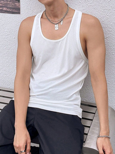 Clean Pulse Essentials <b>White</b> Cotton <b>Vest</b> for <b>Men</b> Sleeveless Lightweight Air Touch Stretch Fabric Designed for Fresh Wear - Product Image 2