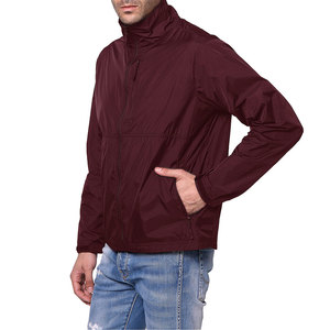 Chaqueta Cortavientos de Lona para Hombre con Cuello Alto, Ligera, Impermeable, Ajuste Cómodo, Puños Elásticos para Senderismo - Product Image 6