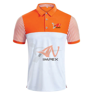 Polo personalizado de alta calidad para hombre, punto de dos colores con logotipo, camiseta Polo de tela de punto en blanco liso - Product Image 3