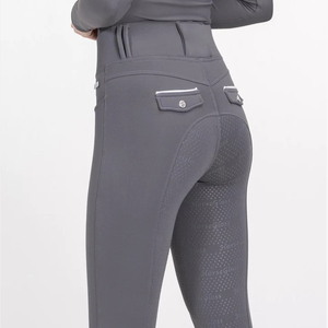 Mallas de mujer destacadas, pantalones ligeros de secado rápido elásticos avanzados, ropa ecuestre, mallas de equitación personalizadas al por mayor - Product Image 5