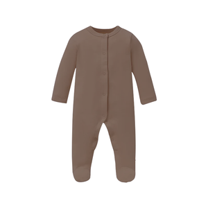 2025 nouveauté barboteuse solide Super douce pour tout-petits garçons bébé Footie combinaison avec boutons pression - Product Image 3