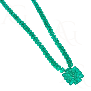 Collier en émeraude zambienne colombienne de culture, perles de procédé hydrothermal, coupe de perles, pierre précieuse verte en vrac, fil de plus de 500 carats - Product Image 3