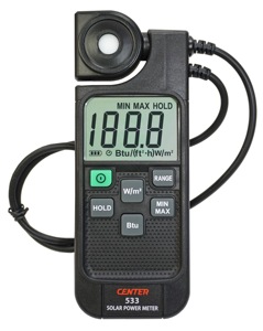 เครื่องวัดพลังงานแสงอาทิตย์พร้อมจอ LCD แบบเรืองแสง 2 ตัวอย่าง/วินาที ความละเอียด 0.1 วัตต์/ม - Product Image 1