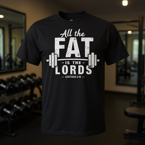 เสื้อยืดออกกำลังกาย All the Fat Is the Lords Christian Workout Gym เสื้อผ้าฟิตเนสระดับพรีเมียมสำหรับโปรโมชั่น - Product Image 3