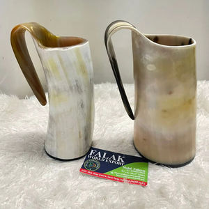 Taza de cuerno para beber estilo Búfalo con asa Taza de cuerno vikingo de animal pulido natural para cerveza y café de Falak World Export - Product Image 3