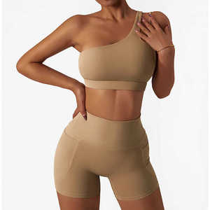 Sujetador deportivo de un hombro elegante y duradero, ropa deportiva ligera y transpirable de talla grande, gimnasio de Yoga y actividades al aire libre - Product Image 3