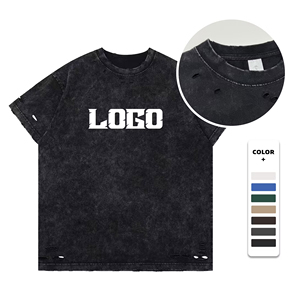 Camiseta Oversize de Poliéster/Algodón de 300GSM, Estilo Vintage Lavado al Ácido, Personalizada, para Hombre, Venta al Por Mayor, Ropa Urbana - Product Image 3