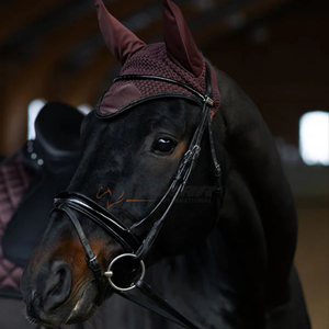 Bonnet d'oreille de cheval doux et léger voile de mouche au crochet respirant lavable fabrication pakistanaise accessoire équestre durable - Product Image 2