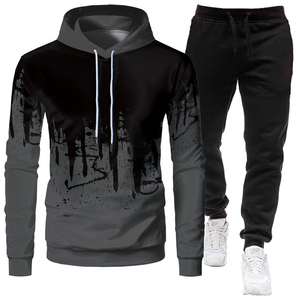 Moda de los hombres de dos piezas de chándal DE LA Juventud Casual Running Sports Sweater Pantalones Set - Product Image 5