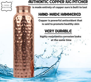 Botella de agua de cobre hecha a mano clásica, diseñador moderno único, estilo personalizado, última decoración, bebida directa - Product Image 4