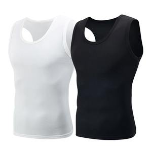 Camiseta sin mangas informal para hombre, hecha a medida, sin mangas, cuello con capucha, transpirable, tejido, entrenamiento muscular, estilo básico liso, venta al por mayor - Product Image 2