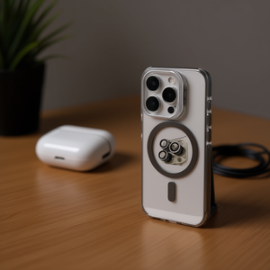 Funda de TPU+PC de Doble Material para 17 Pro Max con Protector de Cámara y Anillo Magnético, Diseño Transparente - Product Image 2