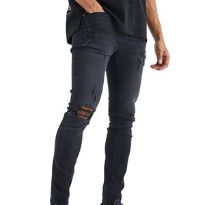 กางเกงยีนส์ผู้ชายทรงสลิมฟิต ดีไซน์ระบายอากาศ แฟชั่นสไตล์ดิสเทรส คุณภาพสูง ผลิตตามสั่ง ขายส่ง OEM ปี 2026 - Product Image 1