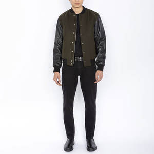 OEM personalizado de los hombres de la calle Varsity chaqueta de alta calidad de lana transpirable de color sólido directo de fábrica con capucha cuello bolsillo de invierno - Product Image 4