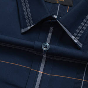 Aristino <b>Men's</b> Slim Fit Plaid Mandarin Collar Dress <b>Shirt</b> 300g Summer Anti-Wrinkle Breathable Quick Dry Features Wholesale SALE - Product Image 4