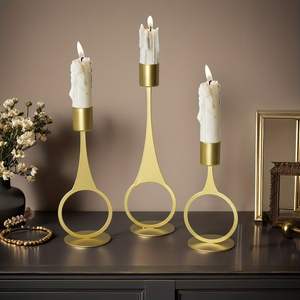 Candelabro de Metal Contemporáneo, Decoración Artística, Portavelas para Mesa, Sala de Estar, Bodas y Festivales - Product Image 1