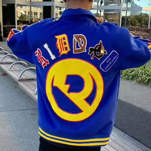 Chaqueta de béisbol de alta calidad personalizada Chenille parche bordado 100% lana Vintage béisbol Letterman Varsity chaqueta para hombres - Product Image 6