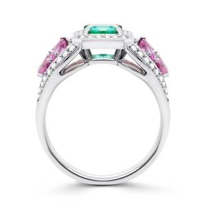 Regal Emerald <span class=keywords><strong>Ruby</strong></span> 14K Rắn Vàng Độc Quyền Thanh Lịch Sang Trọng Nickel-Miễn Phí Vòng Bold Màu Xanh Lá Cây Màu Đỏ Tương Phản Cho Engagement Kỷ Niệm - Product Image 3