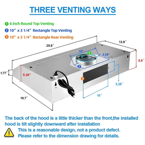 Campana extractora de cocina de 30 pulgadas para debajo del gabinete, 600 CFM, 3 velocidades, control táctil remoto - Product Image 4