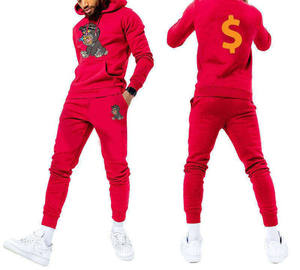 2024 Trending Custom puff Print chándal acampanado unisex apilados chándal hombres zip up hoodies chándales chándal para hombres - Product Image 1