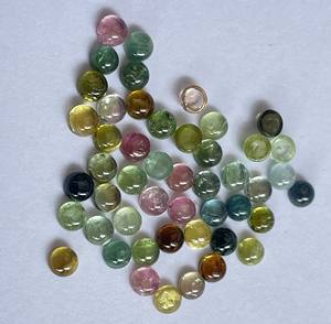 Cabujón redondo de turmalina Multicolor Natural de 2,5mm de alta calidad-Turmalina Multicolor suelta de alta calidad - Product Image 1