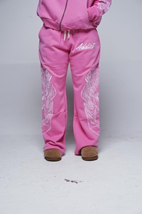 Pantalons de survêtement amples en coton 100% de haute qualité pour femmes, lavage à l'acide, imprimé vintage, délavé, usé - Product Image 6