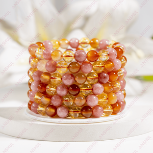Bracelet de Guérison en Cristal Rond de 8 mm pour Chakra Sacral, Qualité Supérieure, Vente en Gros, Bracelet Perlé Tendance pour Tenue Décontractée - Product Image 1