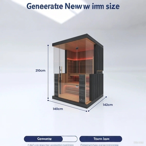 Sauna Infrarroja Moderna para 2-3 Personas, Madera Sólida, Calefacción Eléctrica, Panel de Control Computarizado, Uso Doméstico + Envío Gratis - Product Image 5
