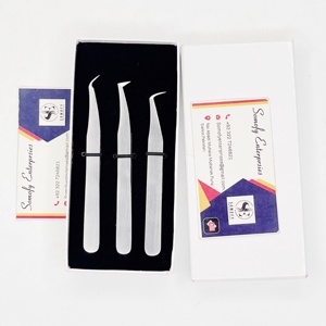 Pinzas de pestañas de acero inoxidable japonesas profesionales personalizadas Textura de punta suave Acabado de visón plateado mate Durable - Product Image 1