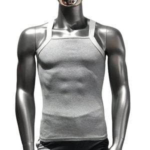 Camiseta sin mangas con cuello cuadrado para hombre, ropa de gimnasio para Fitness - Product Image 1