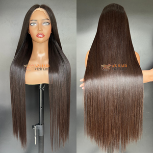 Vendeur 100% Perruque de cheveux Remy vietnamiens bruts HD pour les extensions de prêt à porter avec dentelle frontale en os - Product Image 1