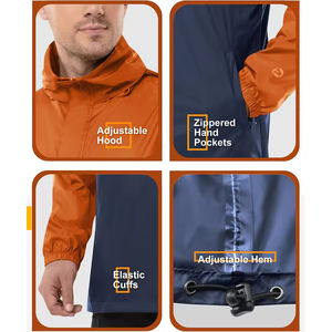 Veste de pluie imperméable professionnelle pour hommes coupe-vent manteau de randonnée à capuche extérieur léger OEM ODM approvisionnement de marque personnalisé - Product Image 2