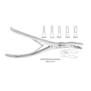 Acier inoxydable Jansen Bone Rongeur Baïonnette 19cm Pointe 4mm Double Action Courbe Os Chirurgie Coupe Forceps Chirurgie Orthopédique - Product Image 2