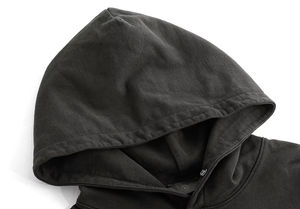 Sweats à capuche pour hommes en molleton délavé à l'acide avec logo personnalisé, 2 pièces - Livraison rapide en gros, pull à épaules tombantes, couleurs/tailles personnalisées, teinture unie - Product Image 3