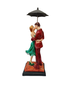 Multicolor <b>Large</b> Resin <b>Umbrella</b> Lover Statue Romantic Couple Home & Office Art Decor for Easter & Anniversary Celebrations - Product Image 1