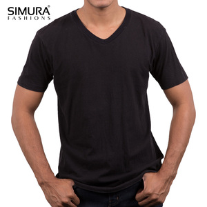 เสื้อยืดคอกว้างแขนสั้นผู้ชาย SIMURA สีพื้น ผ้าฝ้าย ทรงปกติ สวมใส่สบาย ผ้าเจอร์ซีย์ถัก - Product Image 6