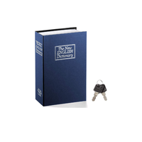 Coffre-fort de livre de Diversion de dictionnaire bleu avec serrure à clé, boîte de rangement secrète cachée B24K