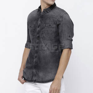 Modern Cut <b>Men's</b> Casual <b>Jeans</b> <b>Shirt</b>-100% Cotton Breathable Eco-Friendly Everyday Wear with Premium Finish and Contemporary Style - Product Image 4