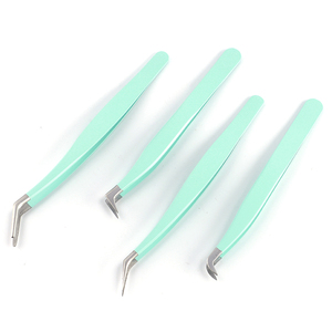 Kit de pinces à cils violet plasma de marque privée pince à épiler volume droit embout fibre à fixation forte extension de cils personnalisée - Product Image 5