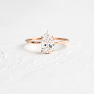 Nouvelle mode Moissanite poire coupe bague de fiançailles GRA diamant certifié fabrication de l'Inde à diamant bijoux pour les femmes - Product Image 1