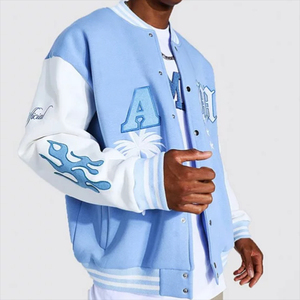 Veste universitaire Letterman de haute qualité pour hommes avec manches en laine Décoration de broderie décontractée et élégante à la mode pour l'hiver - Product Image 1