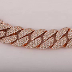 Cadena Cubana de Diamantes Moissanite Estilo Hip Hop con Engaste Pavé, Joyería Corporal Moderna para Hombres y Mujeres - Product Image 2