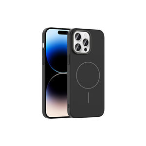 Étui en silicone de qualité supérieure de la série ATA Ruby compatible avec MagSafe pour iPhone 14 Pro Max, bleu marine givré, coque de téléphone portable - Product Image 2